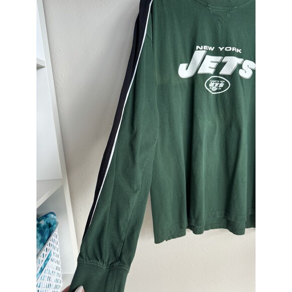 Vintage Green New York Jets Long Sleeve Shirt Crewneck Sports Football NFL XL - Picture 5 of 9